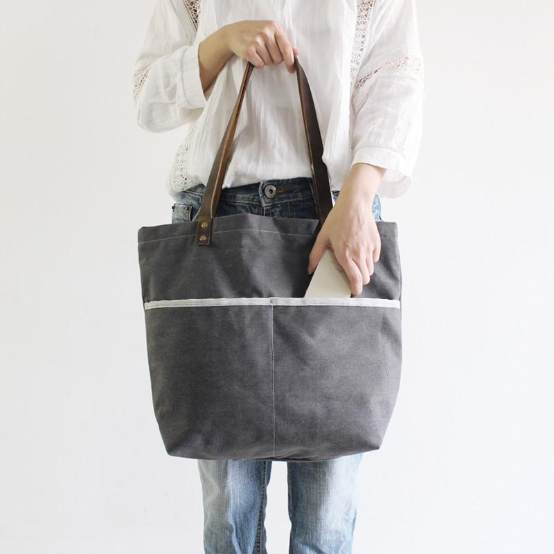 MoshiLeatherBag - Handmade Leather Bag Manufacturer — Waxed Canvas with Leather Tote Bag ...