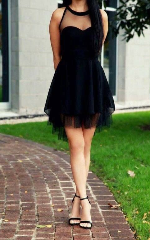 Lovely Black High Low Prom Dresses, Black Homecoming Dresses, Formal Dresses