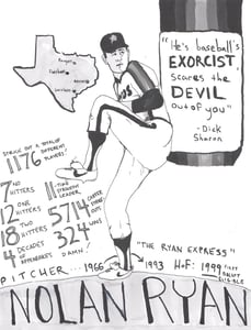 Image of Limited edition Nolan Ryan Every Hall of Famer print