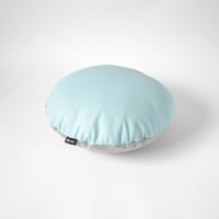 Image 1 of Leather Roundie Cushion Cover - Baby Blue
