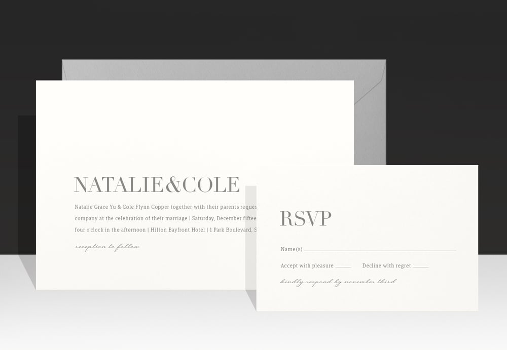 Image of Modern and Elegant - Grey Wedding Invitations - Natalie