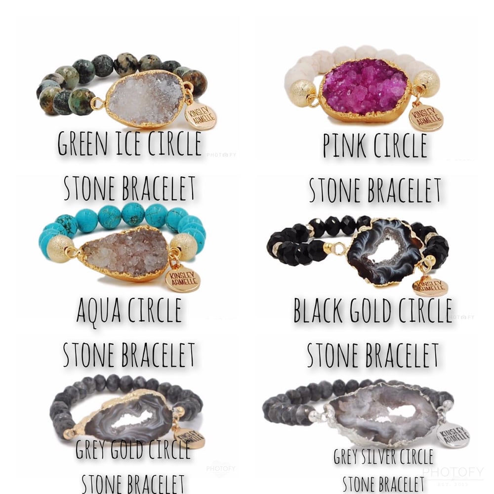 Image of Circle stone agate bracelets