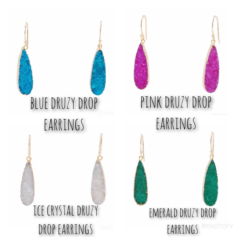 Image of Druzy drop earrings
