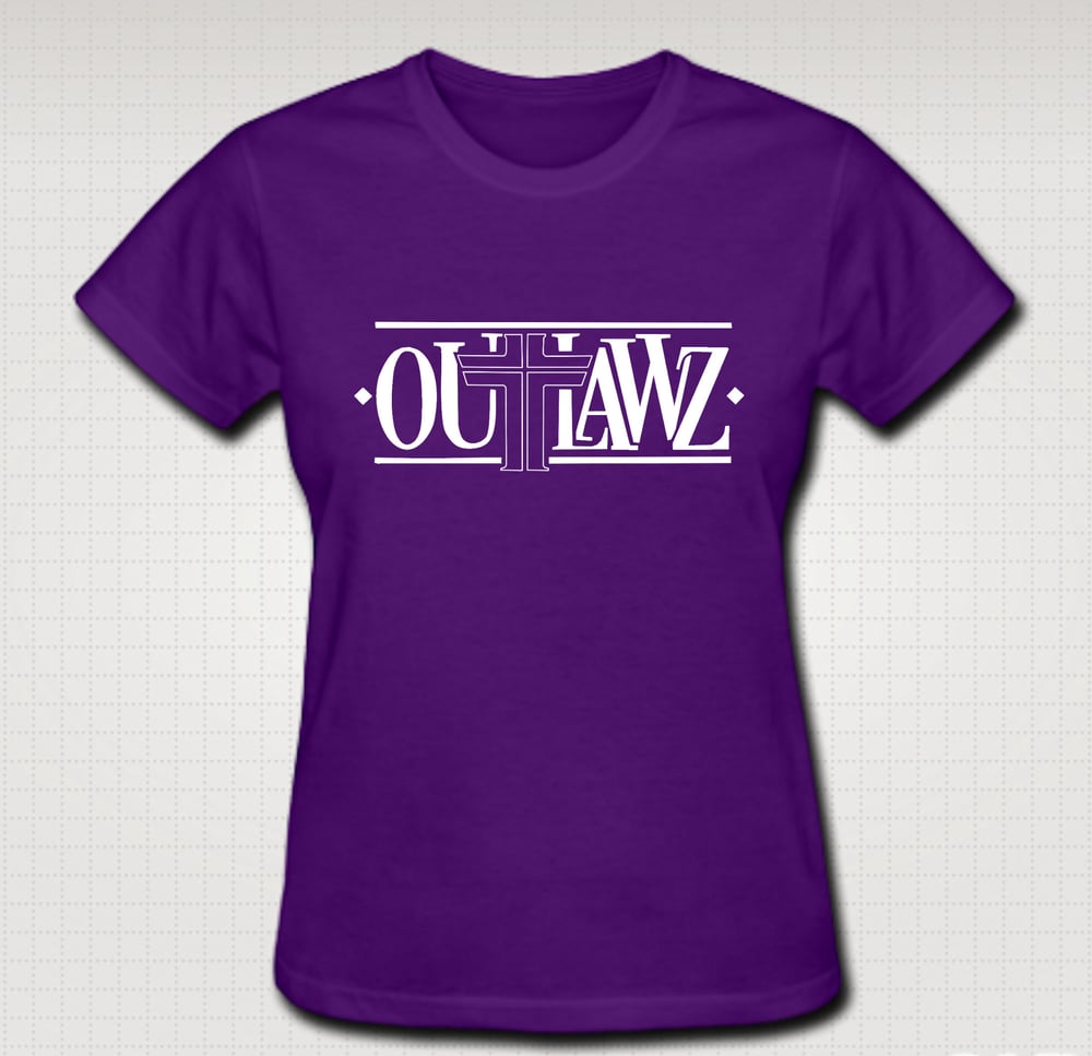 Image of Outlawz Logo Female Baby Tee- Comes in Black, White,Pink,Purple,Red- CLICK HERE TO SEE ALL COLORS