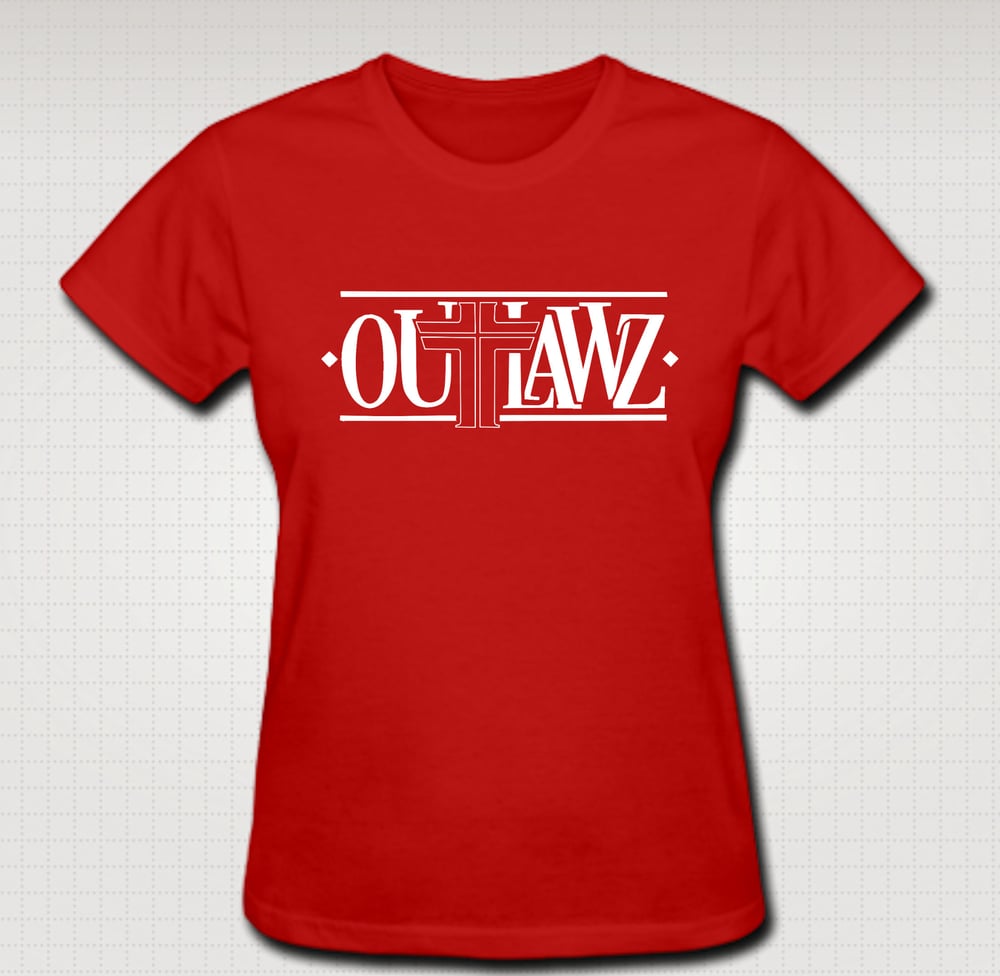 Image of Outlawz Logo Female Baby Tee- Comes in Black, White,Pink,Purple,Red- CLICK HERE TO SEE ALL COLORS