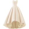 Ivory Satin Sweetheart High Low Prom Dresses, High Low Formal Gowns, Party Dresses