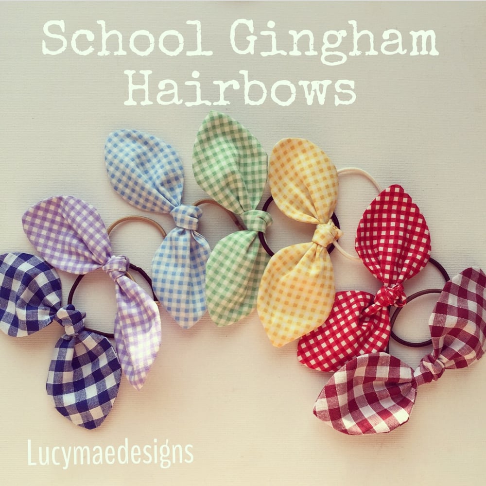 Image of School Gingham Hairbows