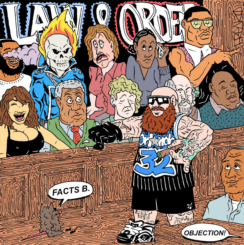Image of "ADDRESS THE JURY IN A SHAQ JERSEY (BLACK ONE)" PRINT