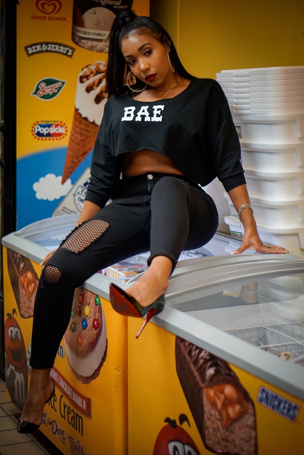 Image of Fishnet Black Denim