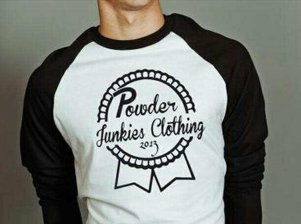 Image of Powder Junkies Baseball T-Shirt