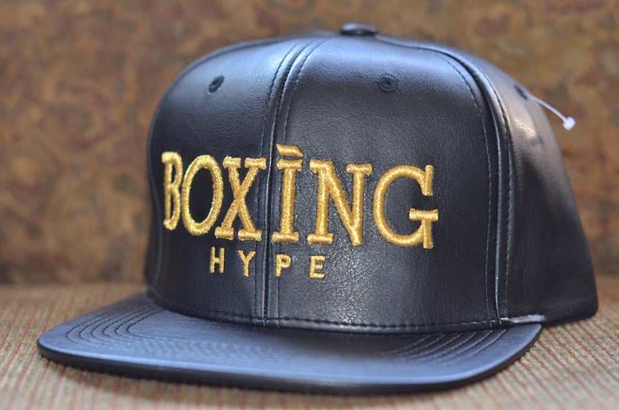 Image of Black on Gold Classic BoxingHype Leather SnapBacks