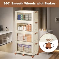 Image 3 of Foldable Plastic Storage Cabinet – 4 Layer Wardrobe Locker Organizer for Home & Living Room