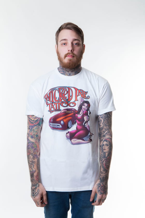 Image of Men's White Pinup S/Sleeve