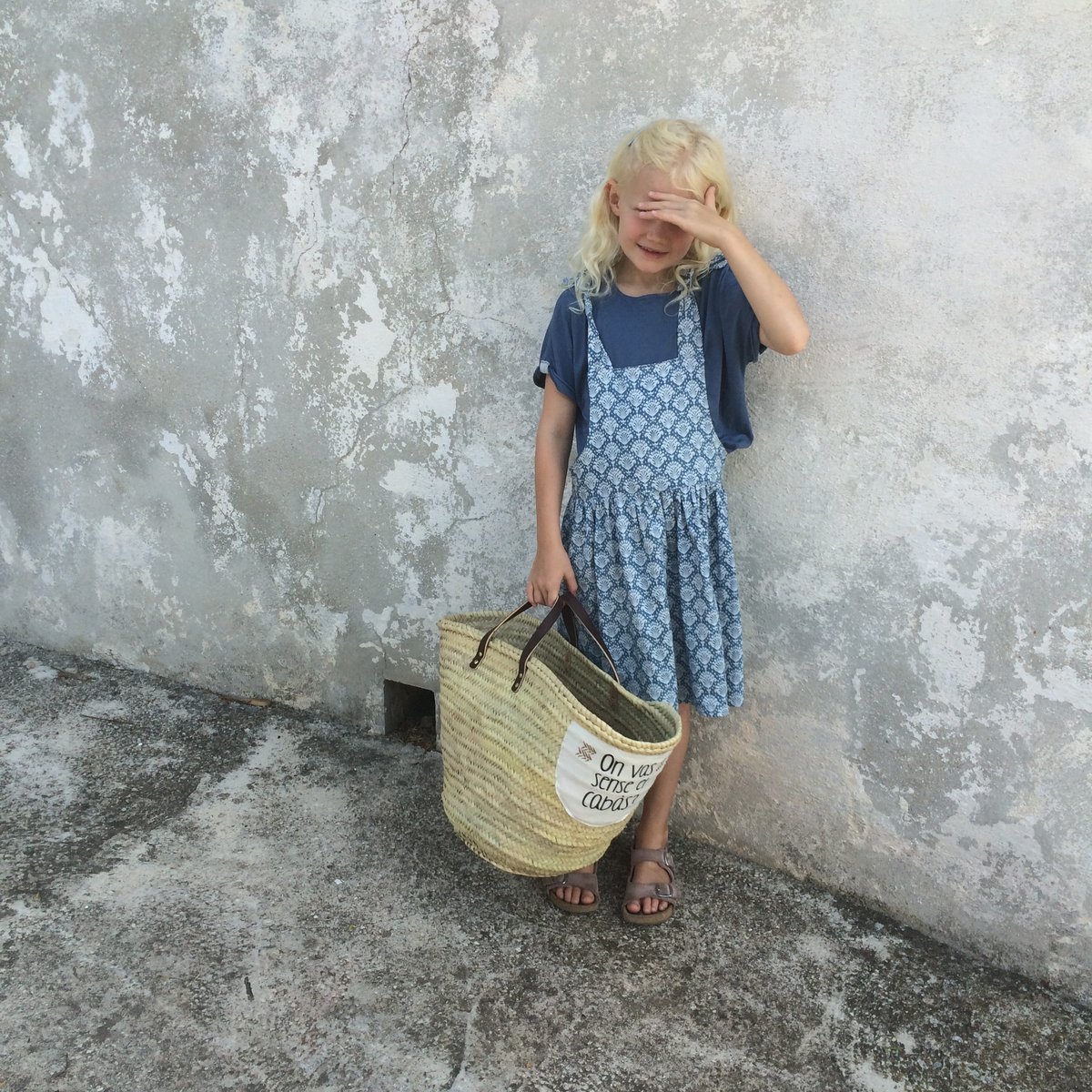Pinafore Dress - blue pattern