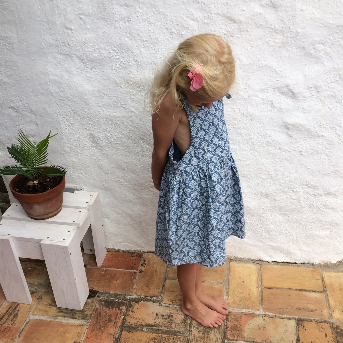 Pinafore Dress - blue pattern