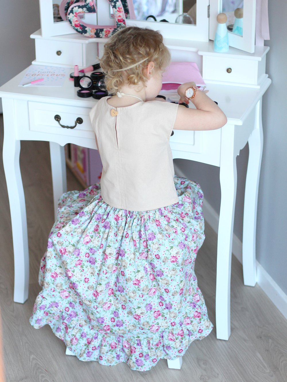 Image of Ruffle Hi Low Skirt - Blue