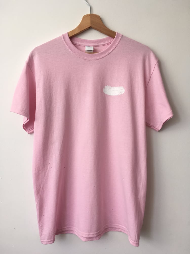 Image of Classic 'Hot Dog' tee - PINK/WHITE