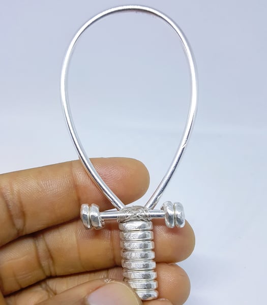 Image of Fully Wrapped .999 Solid Fine Silver (99% Pure) Ankh NO CRYSTAL