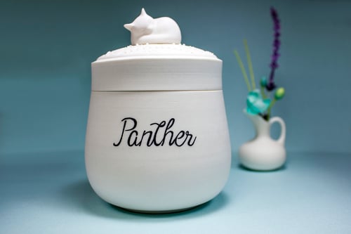 Image of Custom Darling Ivory Pet Urn With Name