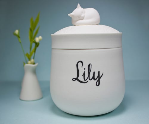 Image of Custom Darling Ivory Pet Urn With Name