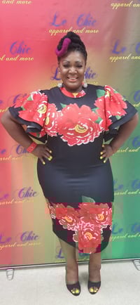 Image 1 of Black roses dress