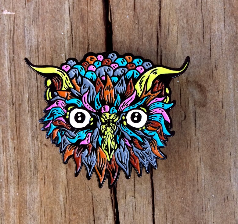 Image of Electric Owl: 1.75" Limited Edition Enamel Pin