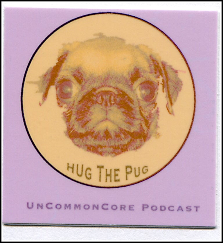 Image of Small Hug The Pug Sticker
