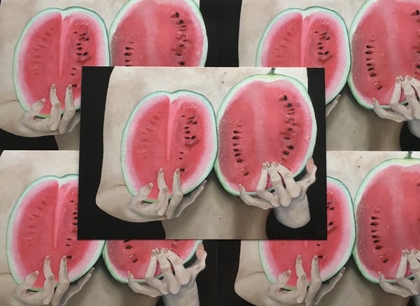 Image of 'Cover Your Melons!' A5 Print
