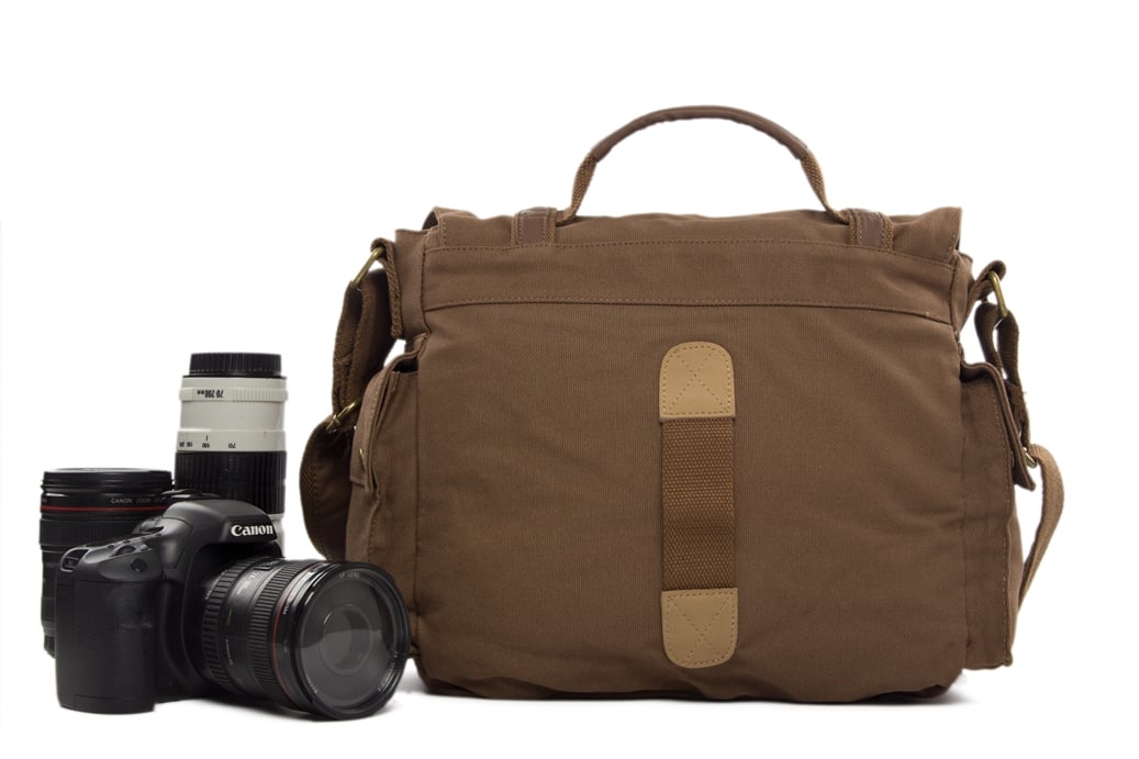 Waxed Canvas DSLR Camera Bag Messenger Bag Diaper Bag BBK 3