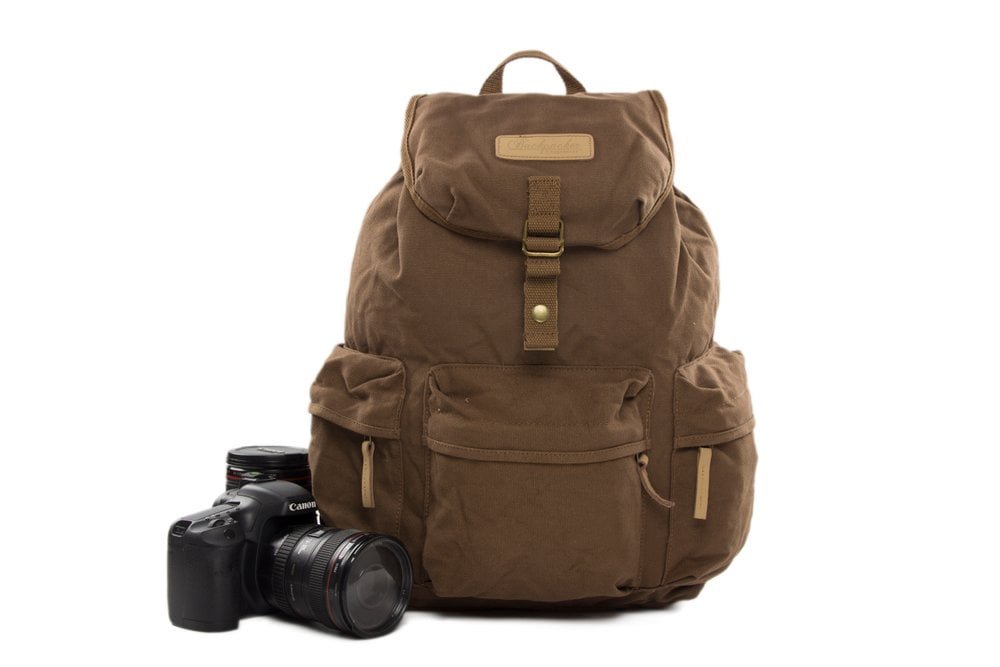 waxed canvas camera backpack