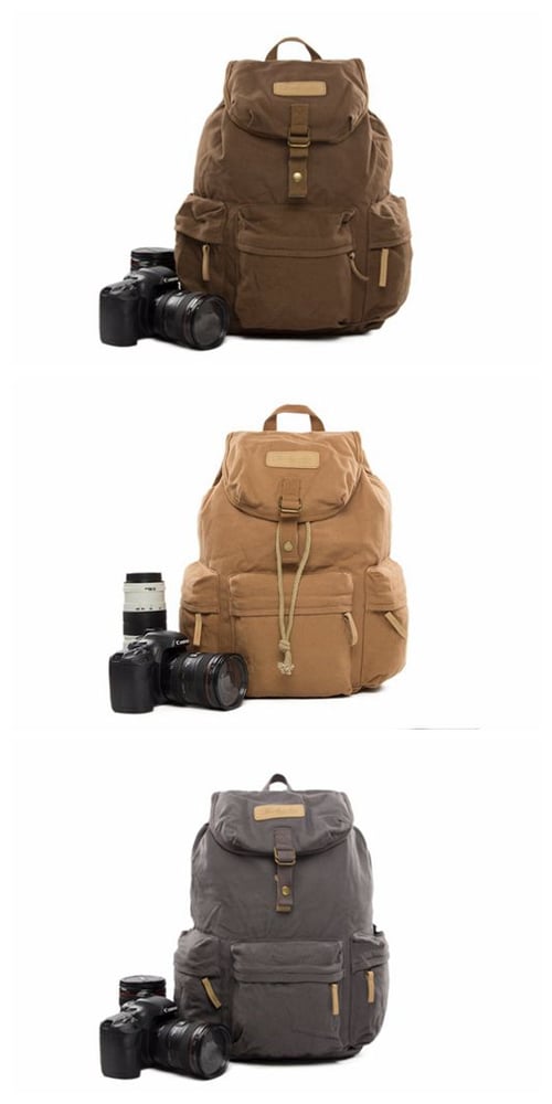Image of Waxed Canvas Camera Backpack BBK-S2