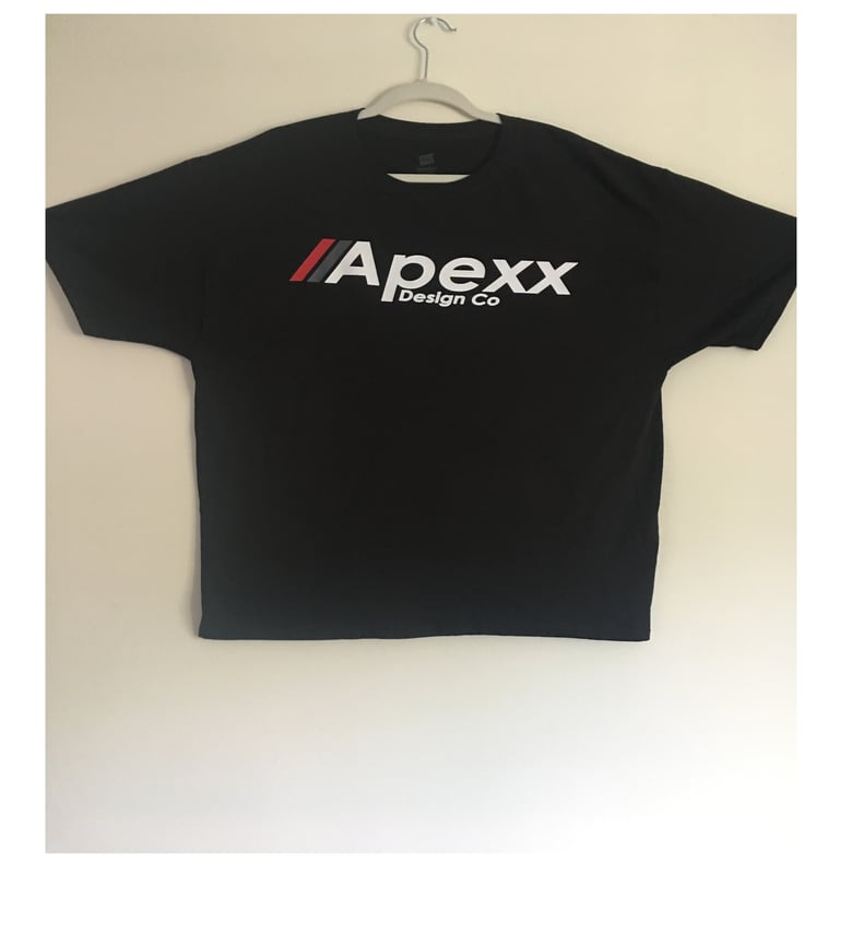 Image of Black Apexx Designs Co Tee Red w/Grey Stripe