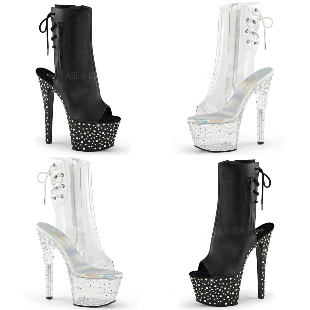 Image of Pleaser Stardance-1018-7 Lace Up Back Ankle Boot