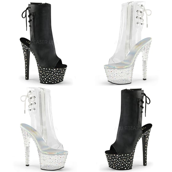 Image of Pleaser Stardance-1018-7 Lace Up Back Ankle Boot