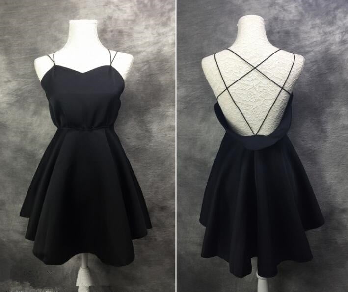Cross Back Cute and Sexy Short Party Dresses, Homecoming Dresses, Short Women Dresses