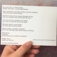 Swimming Underwater - Poem Postcard (Small - A6 size)