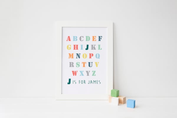 Image of Boy's Personalised Alphabet Print