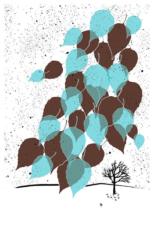Image of Winter Leaves Screenprint