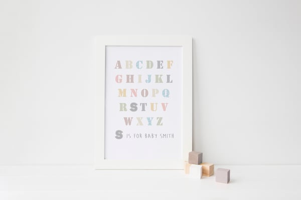 Image of Neutral Personalised Alphabet Print