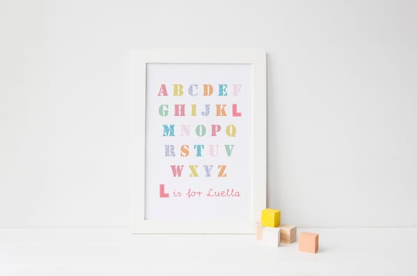 Image of Girl's Personalised Alphabet Print