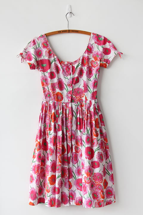 Image of SOLD 1950s In Bloom Cotton Day Dress