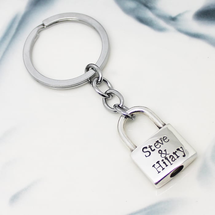Personalised Padlock Key Chain H&J