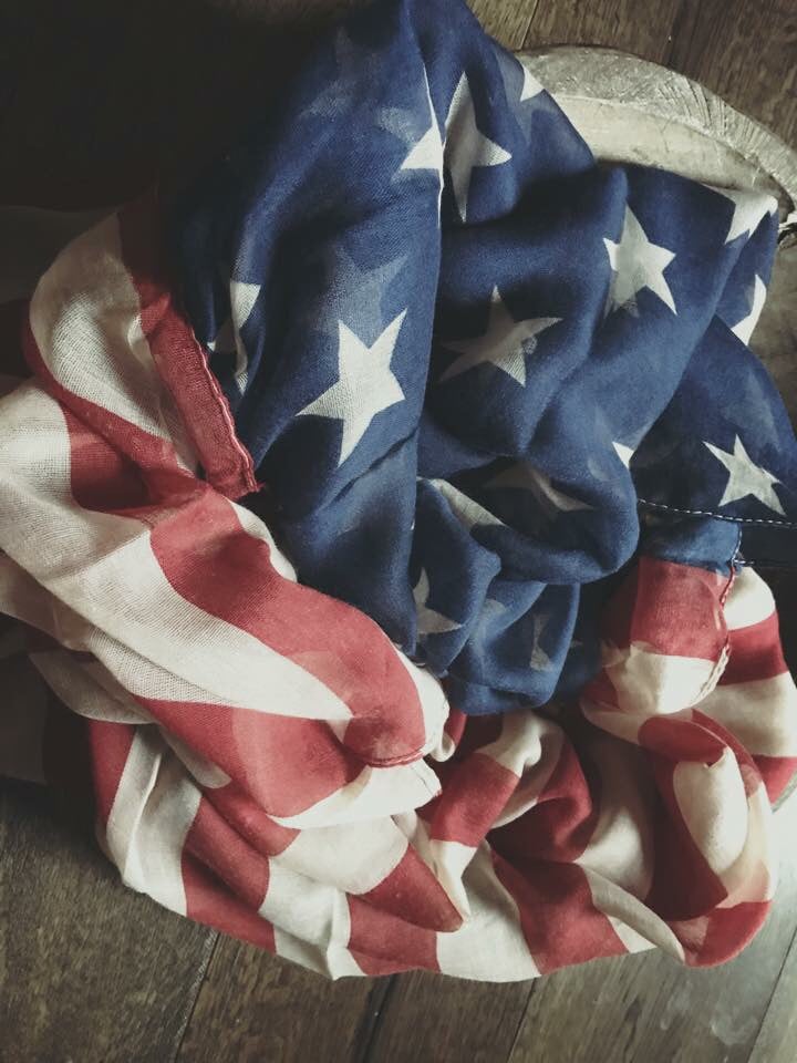 Image of American flag layering / wrapping fabric