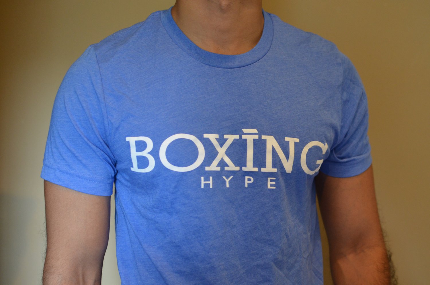 Image of Mens blue BoxingHype logo tees