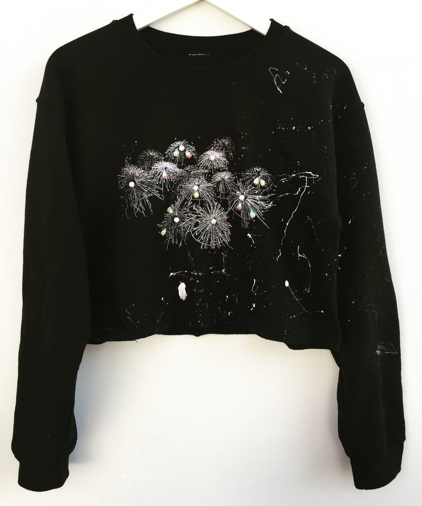 Image of MYD X ZHUU BLOOM TOGETHER CROP SWEATSHIRT