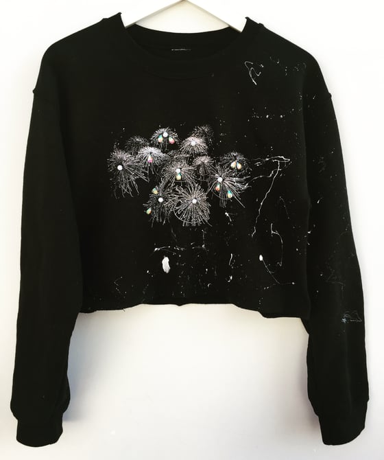 Image of MYD X ZHUU BLOOM TOGETHER CROP SWEATSHIRT