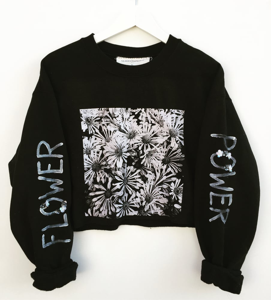 Image of MYD X ZHUU FLOWER POWER CROP SWEATSHIRT