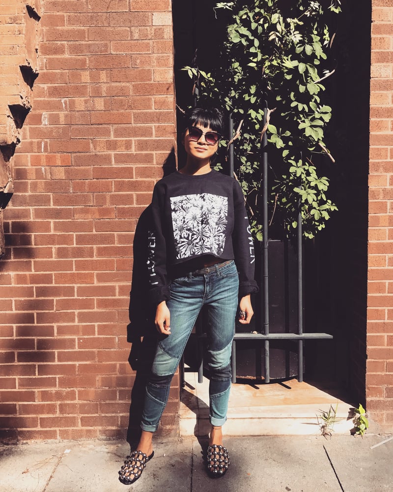 Image of MYD X ZHUU FLOWER POWER CROP SWEATSHIRT