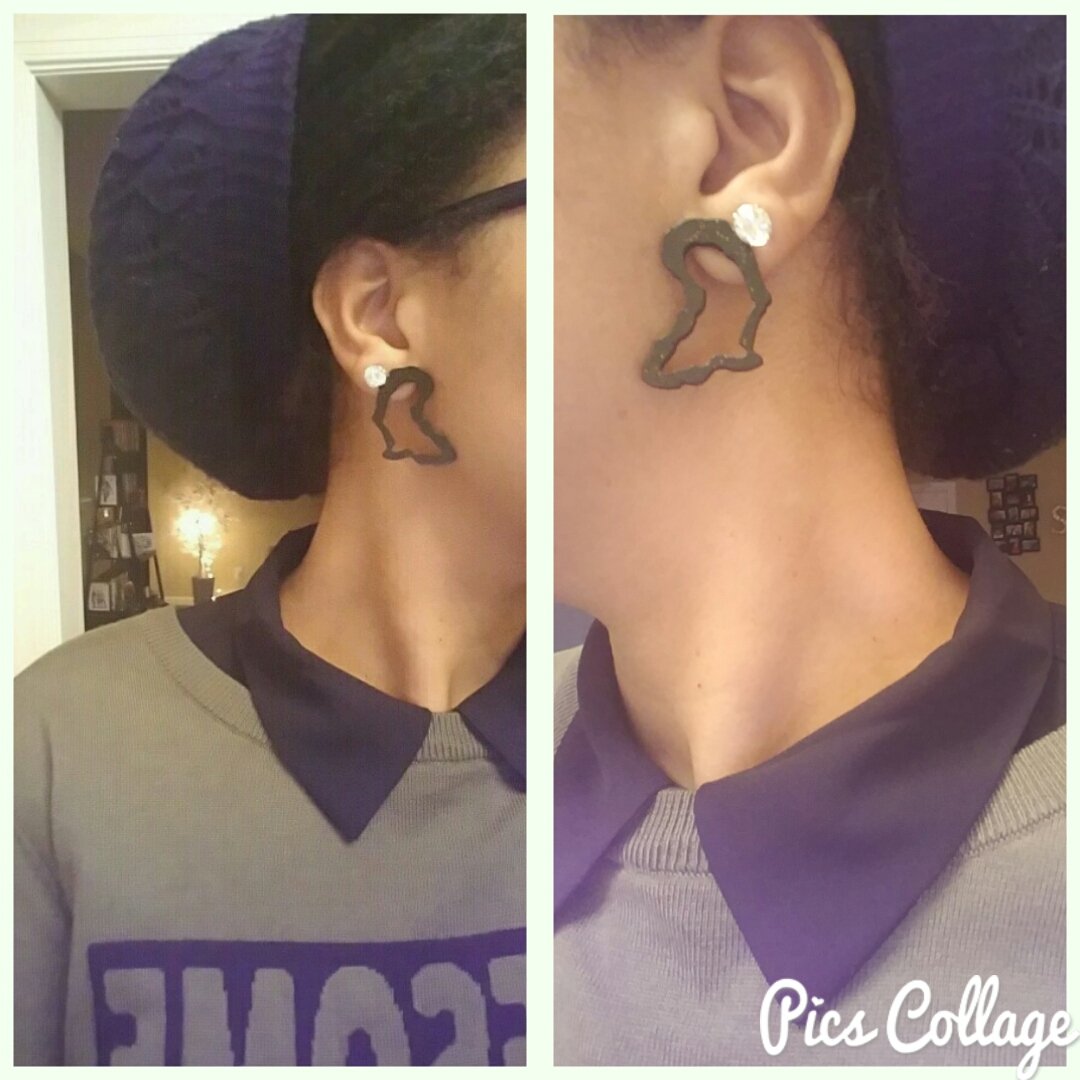 Image of Cut-Out Africa Shape Earrings