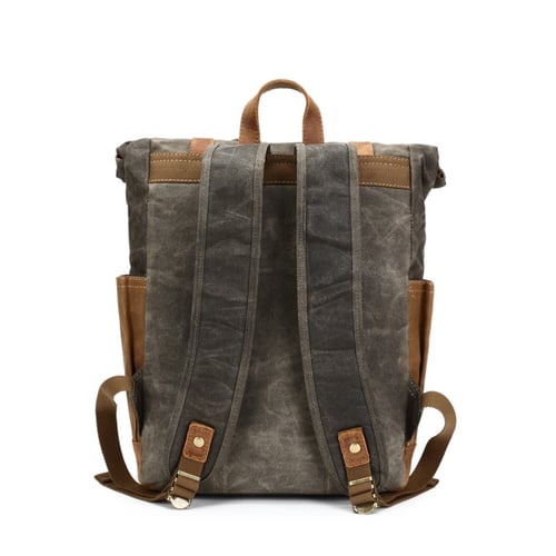 Image of Waxed Canvas Backpack, Rucksack, Travel Backpack 8808